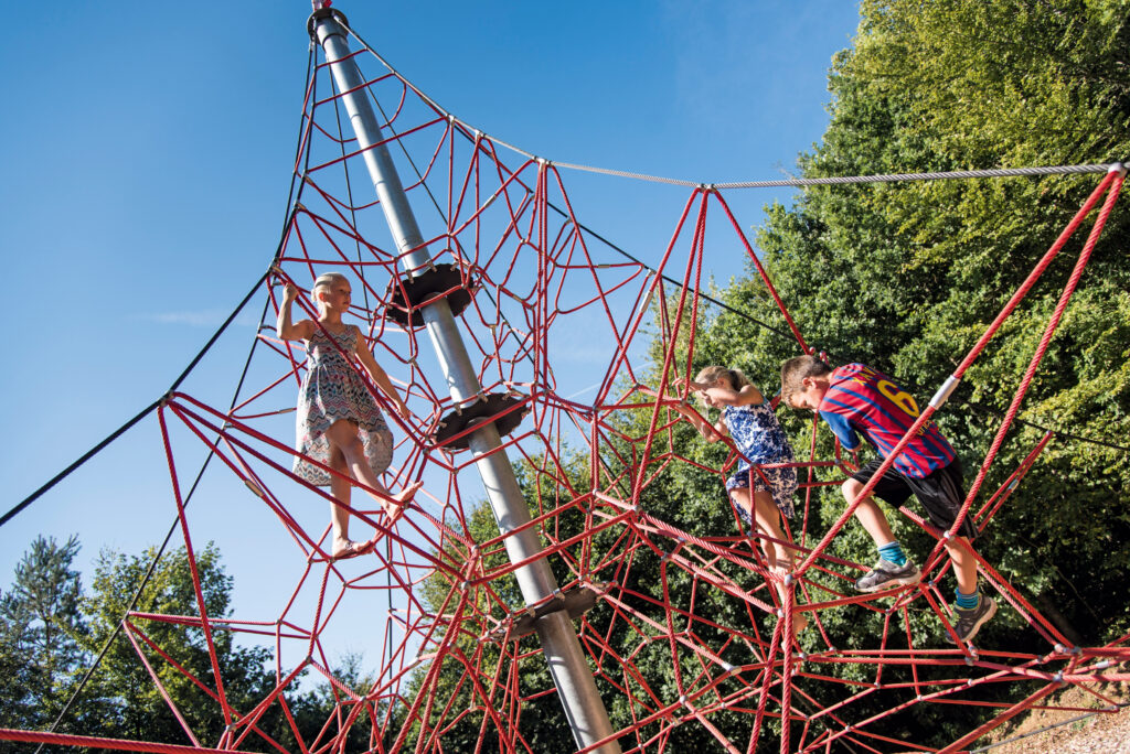 Children playing on Spider Climber
