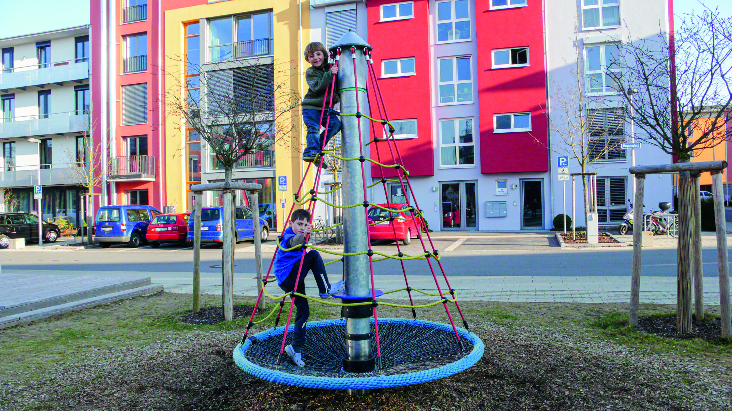 Children On Spiral Carousel